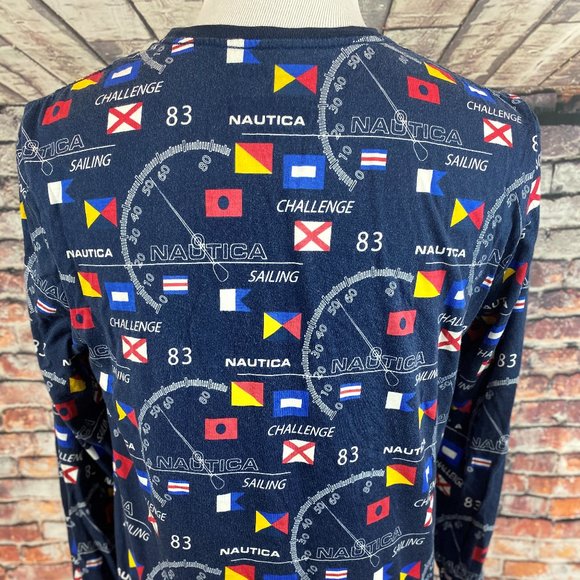 Nautica Sailing Challenge Retro Logo Pajama Shirt - Picture 3 of 4